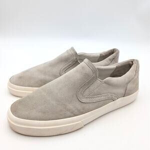 Vince Fairfax Suede Slip-On Sneaker Shoes Round Toe Men's Smoke Size US8M EU41